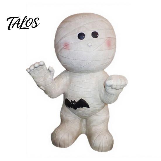 Unique Halloween Party Decor Mummy Statue, Resin Spooky Glowing Figurine for Indoor Outdoor Decor, Table LED Creepy Ornament Haunted House,