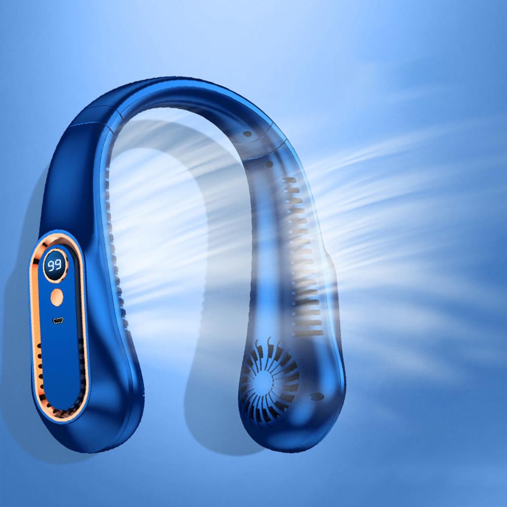 1PC Neck-Mounted Fan Without Blades, Outdoor Usb Mini Portable Rechargeable Anti-Choking Electric Fan