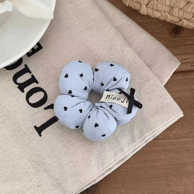 

Korean Sweetheart Hair Tie: Cotton Bow Knot for Kids. синий