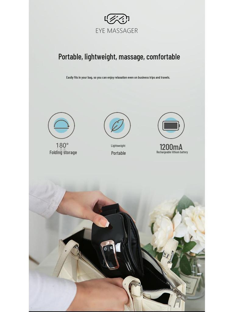 Smart Rechargeable Eye Massager with Heat Compress