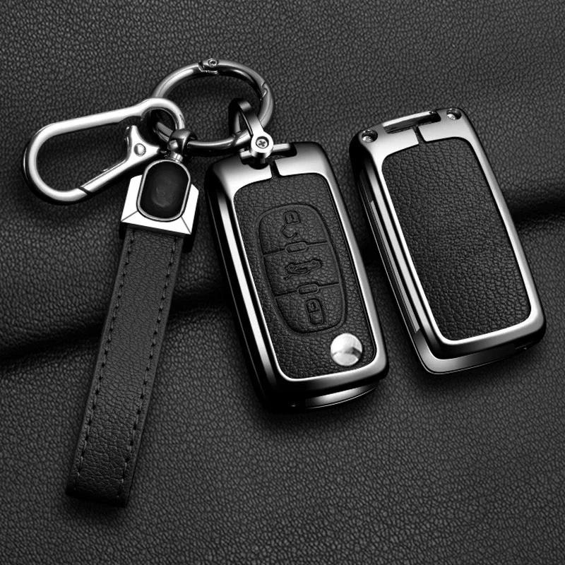 Key Case for Car Car Zinc Alloy Key Case Bag For Peugeot GTLine 207 307 407 208 308 408 508 2008 3008 4008 5008 RCZ Car Key Cha