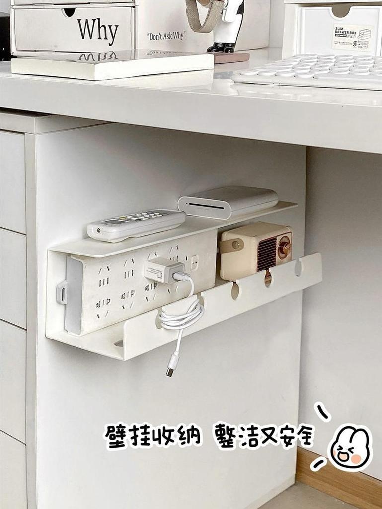 Under Desk Cable Management Tray with Power Strip Holder - No Drill Installation, Mesh Organizer for Office Home 1/2 Pack