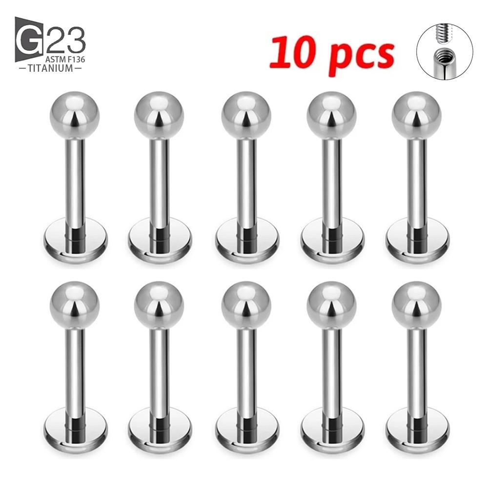 10Pcs ASTM F136 Titanium 2/3/4mm CZ Labret Stud 16G Tragus Helix Cartilage Conch Flatback Earlobe Piercing Body Zircon