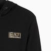 Emporio Armani EA7 Series Logo Letter Print Hooded Zip Long Sleeve Sweatshirt Men Sweatshirt Black 6RPM69-PJG1Z-1200