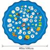 Fountain Play Pool Mat for Kids and 100cm Cute Pool Mat for Water Summer Lawn Home Summer Protection Mat, Mat, Pets, Diameter, Play, Days, Play, Use,