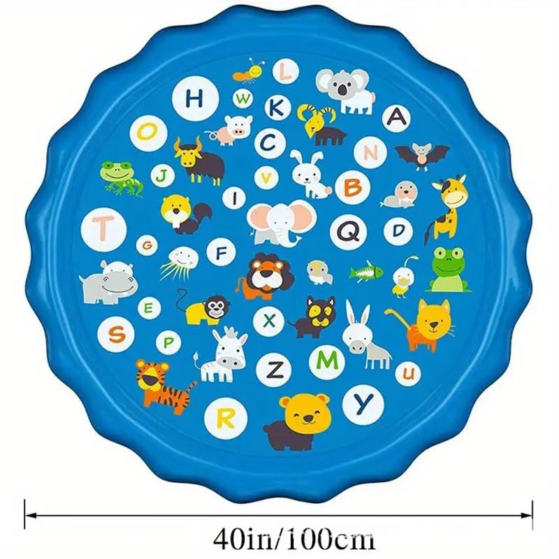 Fountain Play Pool Mat for Kids and 100cm Cute Pool Mat for Water Summer Lawn Home Summer Protection Mat, Mat, Pets, Diameter, Play, Days, Play, Use,