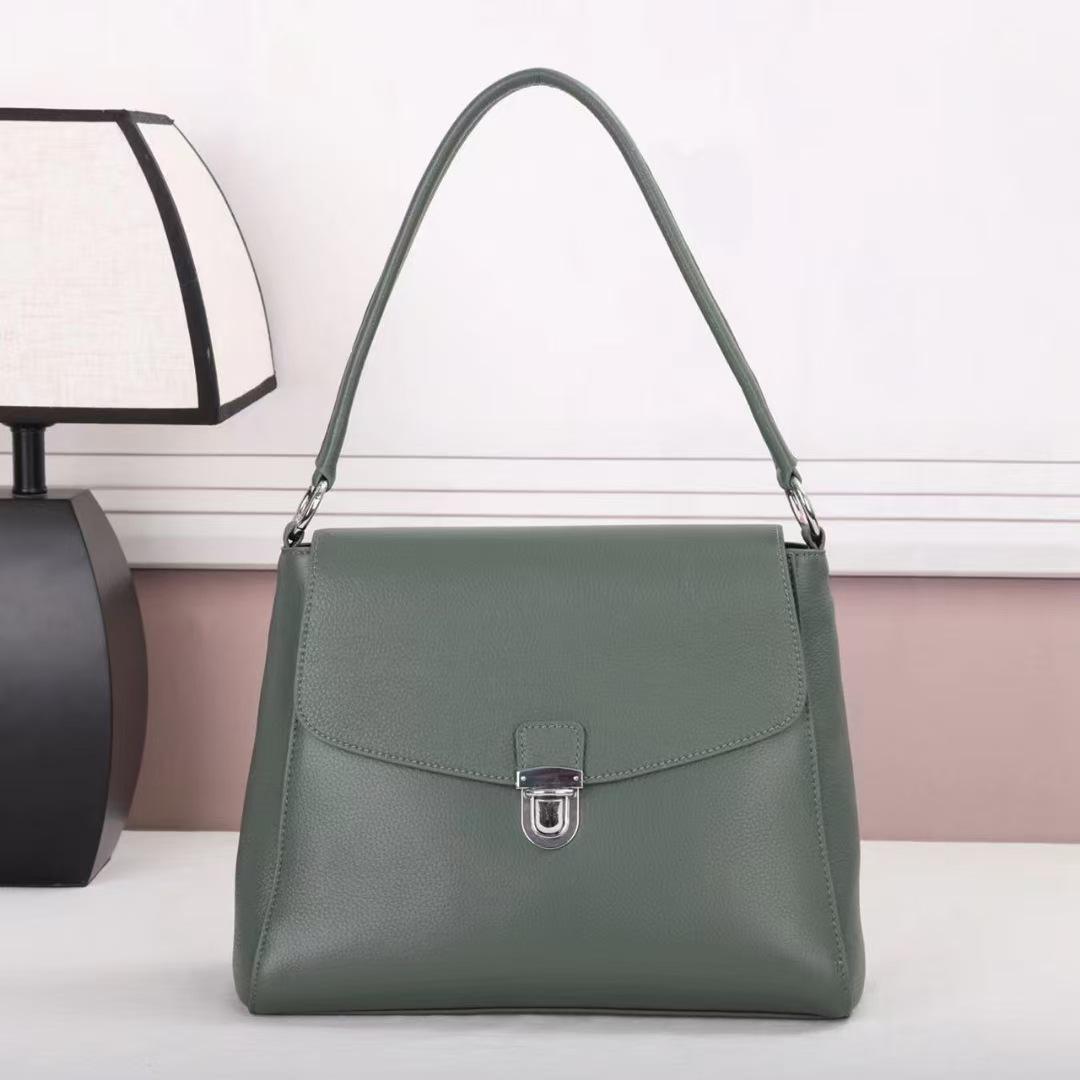 

2025 Versatile Women s Leather Crossbody Bag - Large Capacity, Soft Top Layer Leather, Single Shoulder Design 32cm (L) x 12cm (W) x 25cm (H) светло-зеленый