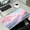 Dreamy Pink Sakura Mount Scenery Art Large Extended Mouse Pad NonSlip Rubber Base With Stitched Edges For Gaming And Office Use
