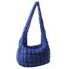 Lattice Pattern Messenger Bag Large Capacity Female Hand Bag Casual Fashion Simple Nylon Quilted Elegant for Weekend Vacation