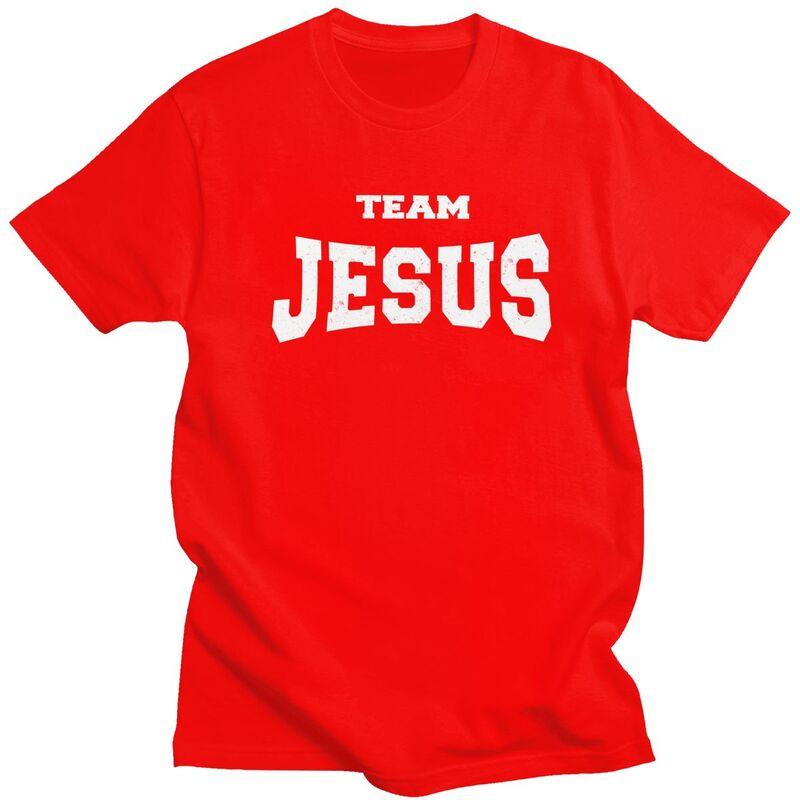 Custom Vintage Team Jesus Funny Christian T Shirts Men Pure Cotton Tees Tshirts Tshirt S