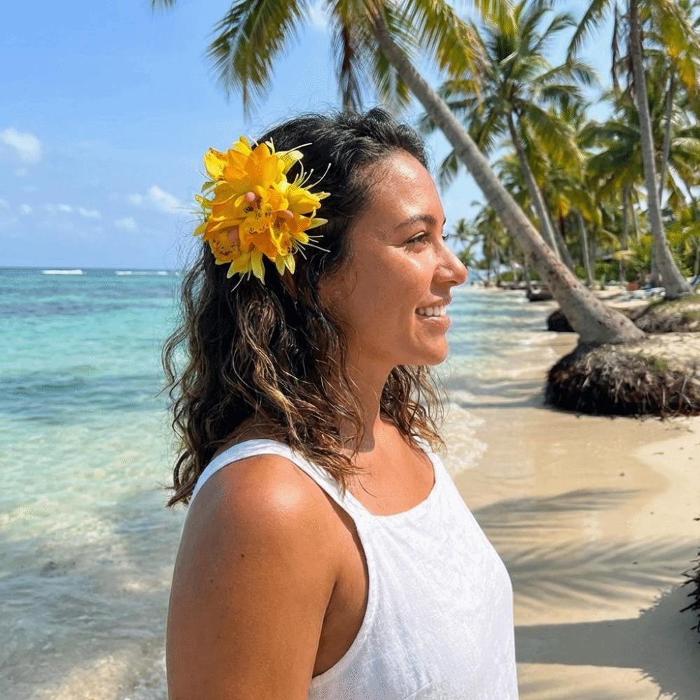 Vintage Flower Hair Clip Fabric Flower Hawaiian Duckbill Clip New Floral Hair Accessory  Wedding