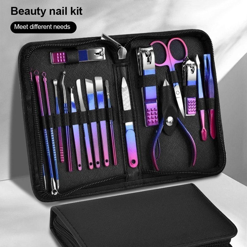 18/30pcs All-in-One Nail Clipper Set Stainless Steel Foot Care Tool Set Travel Use