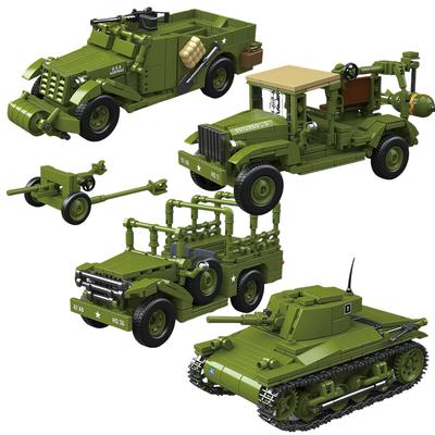 Ww2 Military Us Army Tank World War II Tank Building Blocks M22 Locust M6 Truck Tank Car Model Toys Bricks Toys for Kids Gifts