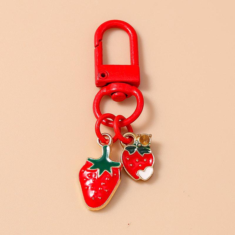 Fashion Enamel Avocado Cherry Keychain Fruit Key Ring Pendants for Women Girls Handbag Decor DIY Key Chain Jewelry Gifts