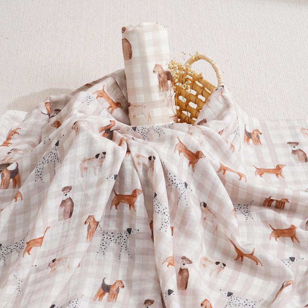 Kangobaby Bamboo Cotton Muslin Swaddle Blanket for Newborns