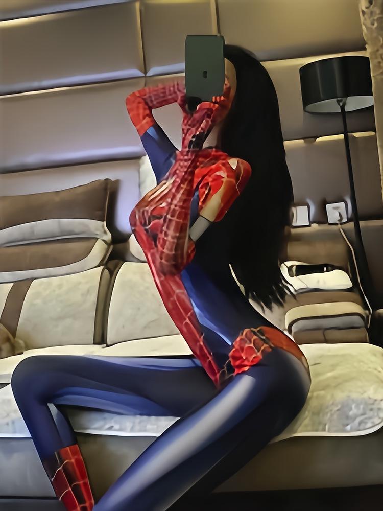 Costume da Cosplay di Daji di Halloween: Tuta nera da donna Spiderman, Costume di Asuka da Overwatch