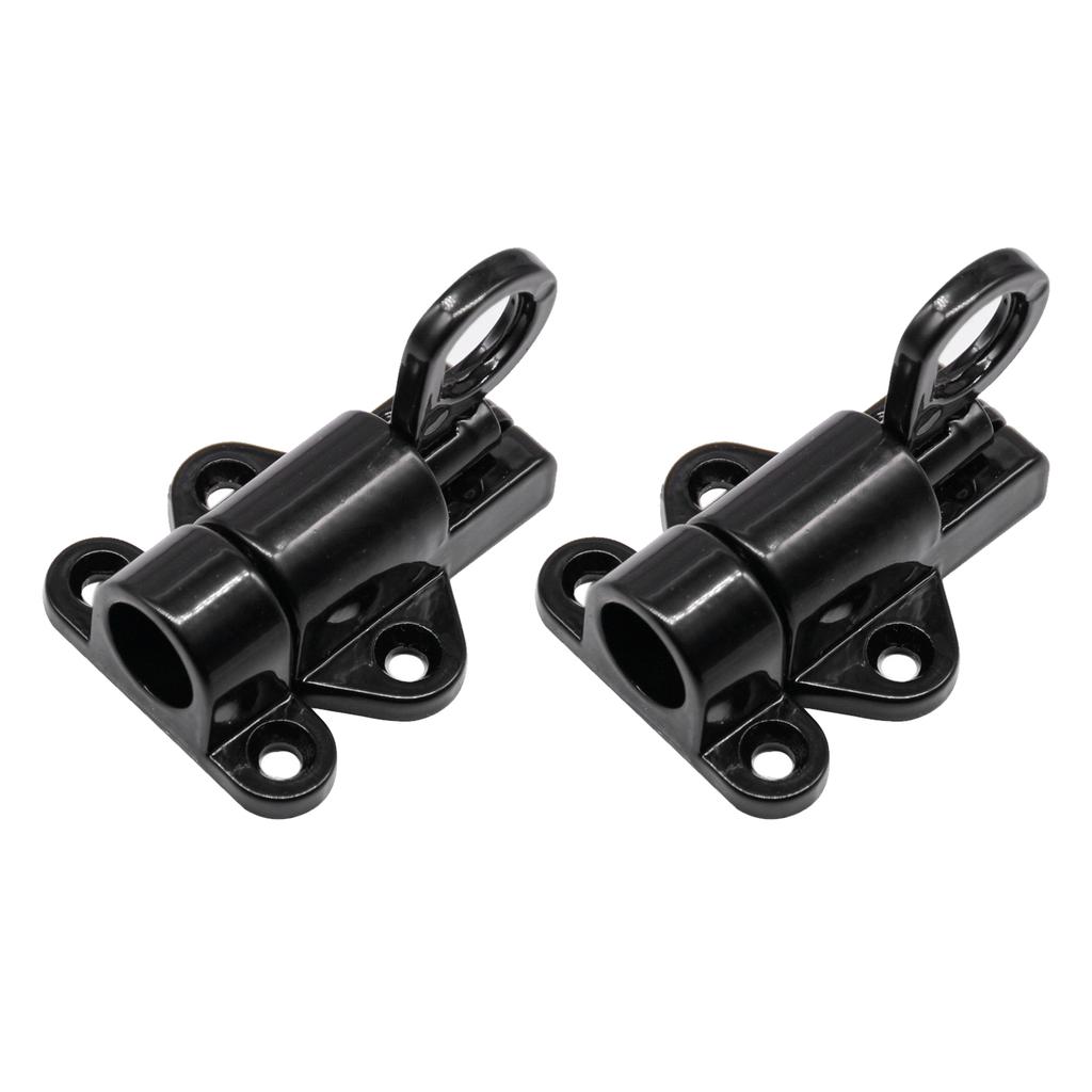 2PCS Pull Ring Latch Locks Aluminum Alloy Spring Load Automatic Door Window Gate Bolt Lock with Screws Black