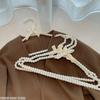 5pcs Elegant Pearl Bead Bow Hanger 40/30cm Adult Kids Clothing Organizer Wedding Dress Coat Rack Space Saving Wardrobe Storage