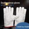 Double-Layer Canvas Welding Gloves - 24-Stitch Wear-Resistant, Fully Lined for Mechanical & Industrial Protection