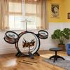 Drum Set for Children +3 Years with Stool, Drums, Bass Drum, Cymbal and Drumsticks 59.5x31.5x59 Cm Black