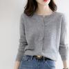 Round Neck Knitted Cardigan Women's Fall Foreign Style Lazy Loose Plus Size Top Korean Sweater Jacket