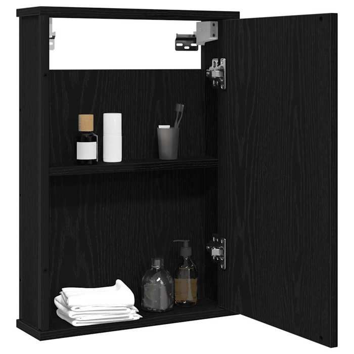 VidaXL Armoire à miroir de salle de bain chêne noir bois ingénierie, armoire de toilette avec miroir, armoire à miroir, 862231