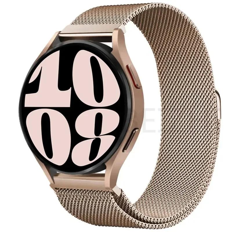 Milanese loop band for Samsung Galaxy Watch 7-FE-6-5-4-Classic 20mm 22mm Metal magnetic bracelet Huawei watch GT 5-4-3-2 strap