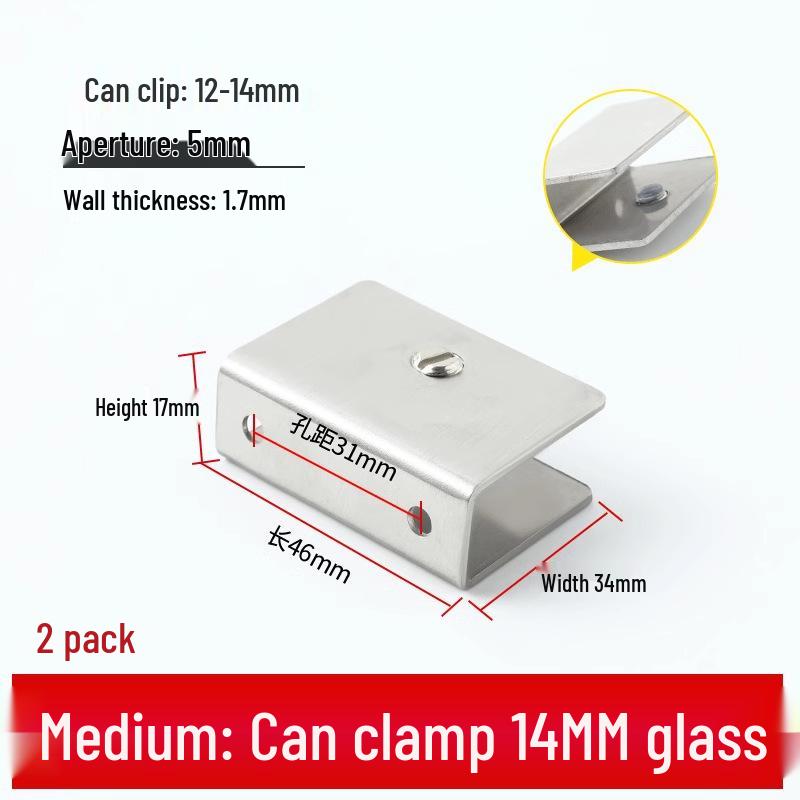 Nerezová skleněná svorka pro police a skříně