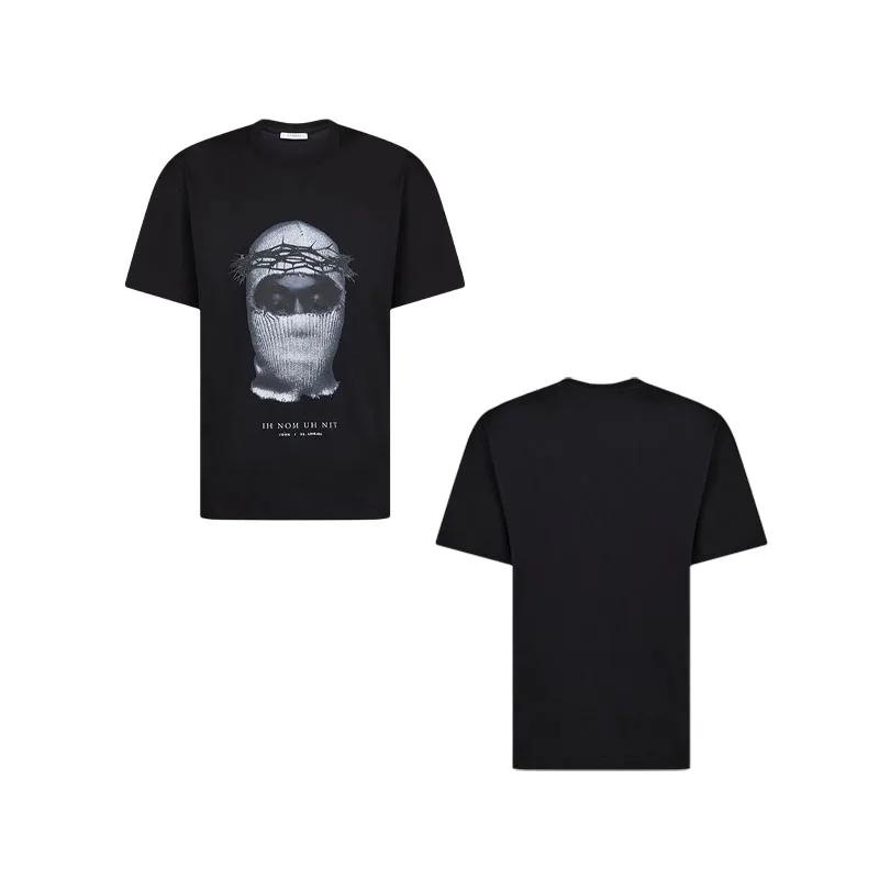 Zomer platte print kleding ronde hals casual katoenen kleding korte mouwen straat losse trend tops unisex mode