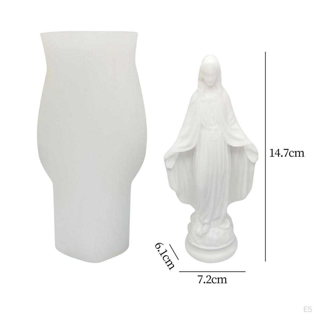 3D Silicone Candle Making Model Virgin Mary DIY Handmade Holy Mother Clay Ornament Decor Epoxy Resin
