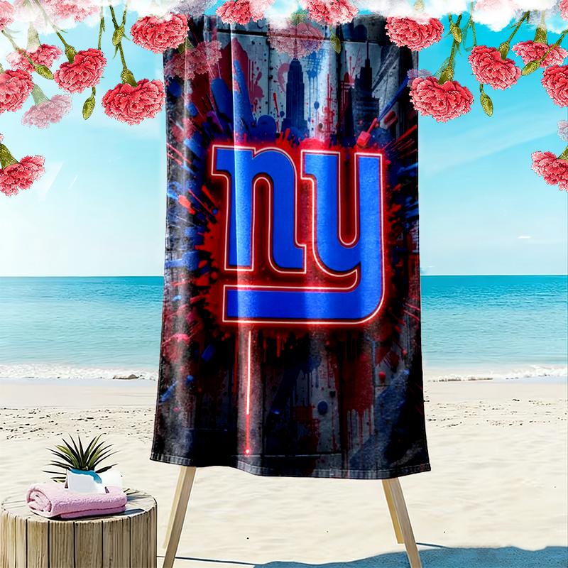 New York Giants Print Beach Towel, Large Soft Quick Dry Towel for Beach Camping Swimming