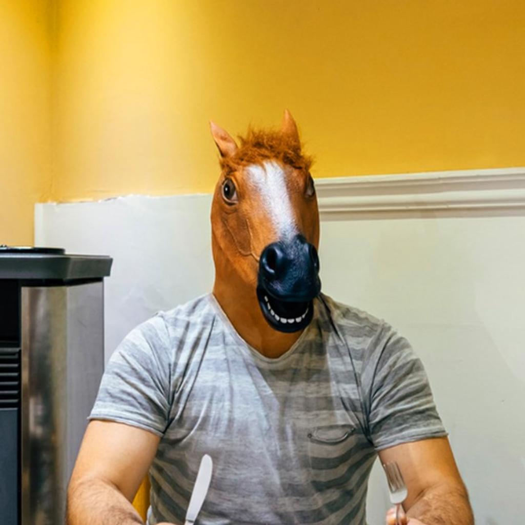 Lustiges Pferd Halloween Tier Tier Realistisch Gummi Verkleidung Cosplay Artikel [Joyasslly] Kopfbedeckung, Cosplay, Maske, Kopfbedeckung, Maske, Verkleidung, Monster,
