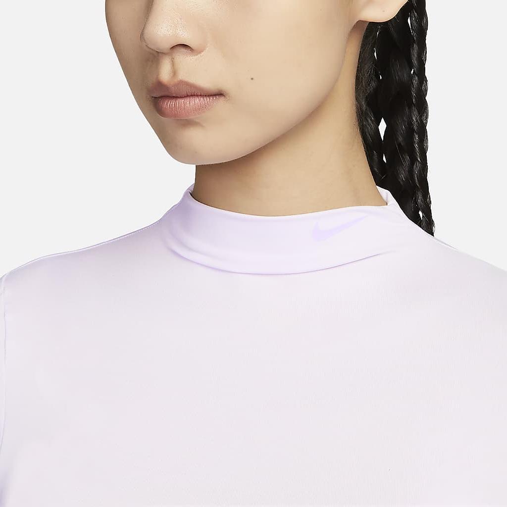 Nike Solid Color Sports Crew Neck Long Sleeve T-Shirt Women Tops Purple FZ6567-551