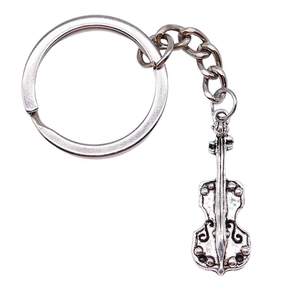 Electric Guitar Keychain Music Charm Graduation Memento Key Ring 28mm