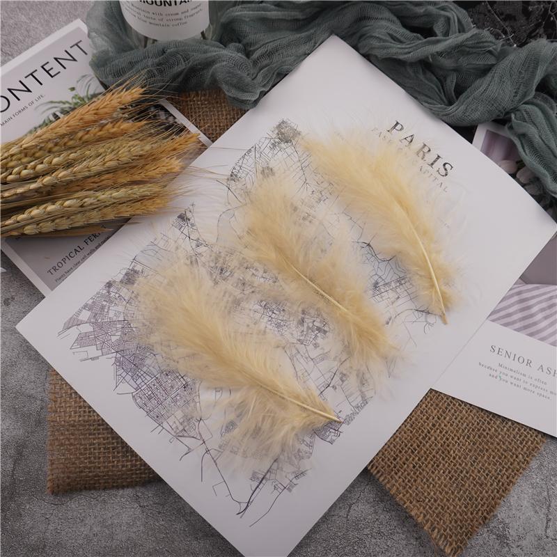 10-15Cm Fluffy Turkey Feathers Hard Stick Colorful Marabou Plume Wedding Party Decoration Jewelry Creation Accessories