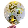 10" Gold Sequin Clear Latex Balloon for Parties & Events