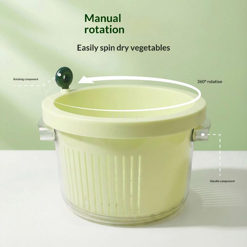 Manual Salad Spinner BPA Free Multifunctional Vegetable Washer Dryer Portable Design for Outdoor Barbecue Party Use