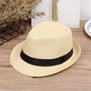 Children Kids Summer Beach Straw Hat Jazz Panama Breathable Hat Large Brim Outdoor Breathable Hats Girls Boy Sunhat