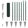 VidaXL Fence Set with Ground Stakes Garden 10 X 1.2 M Steel Green 142383