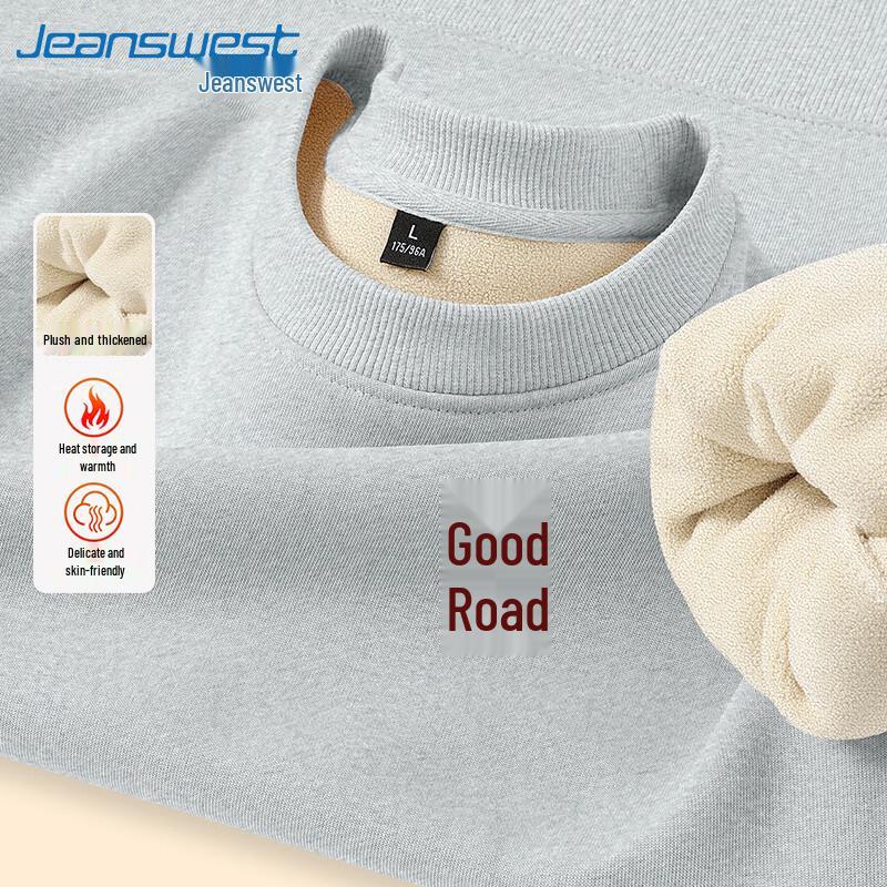 Jeanswest Herren Fleecegefüttertes Rundhals-Sweatshirt