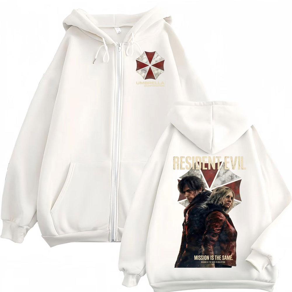 Limited Leon Kennedy Zipper Hoodies Resident Evil Requiemm Anime Jacket Sweatshirts Men Women Hoodie