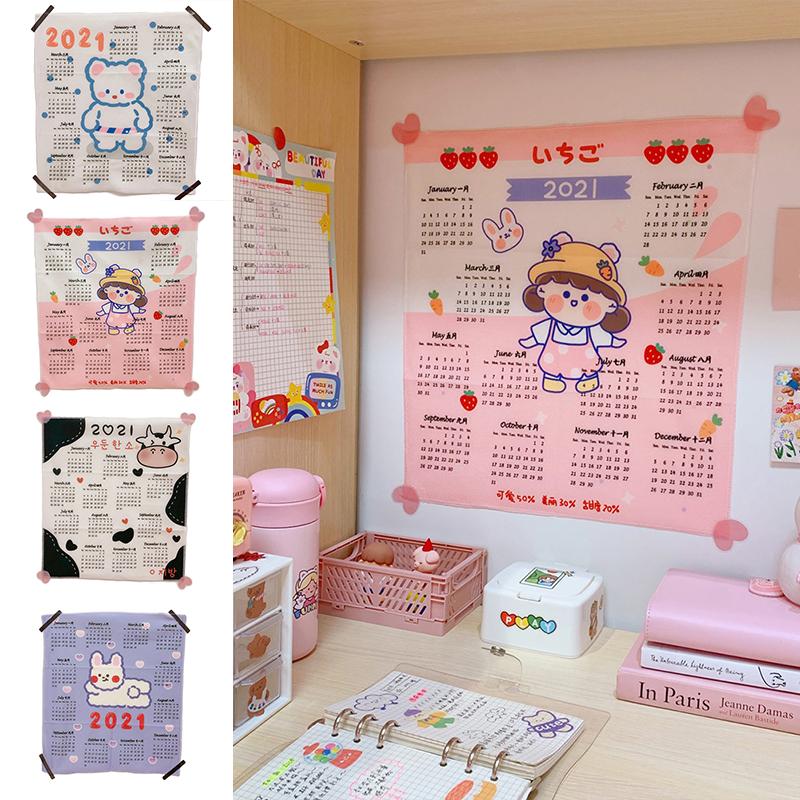 Buy Kawaii Calender Wall Hanging Tapestry Calendar Background Cloth ...