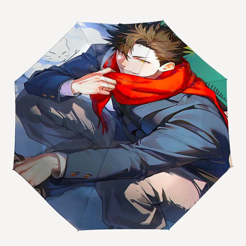 1pc Outdoor Umbrella with Anime Character Print - Automatic Opening/Closing, Portable 3-Fold Design, 8-Rib Iron Frame - Perfect Gift for Fans, Tr