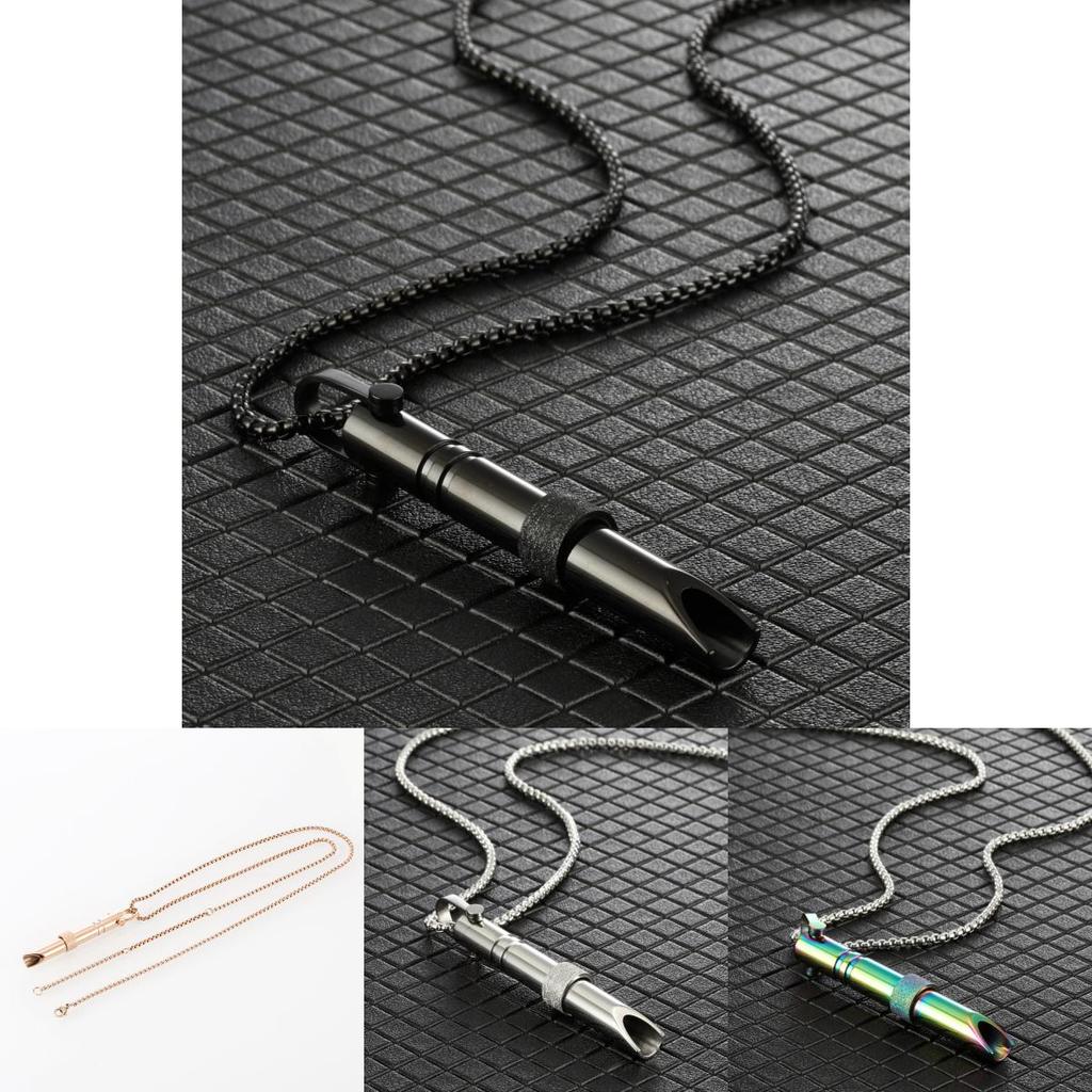 Stylish Stainless Steel Necklace Meditation Mindfulness Pendant Relieves Stress Breath Control