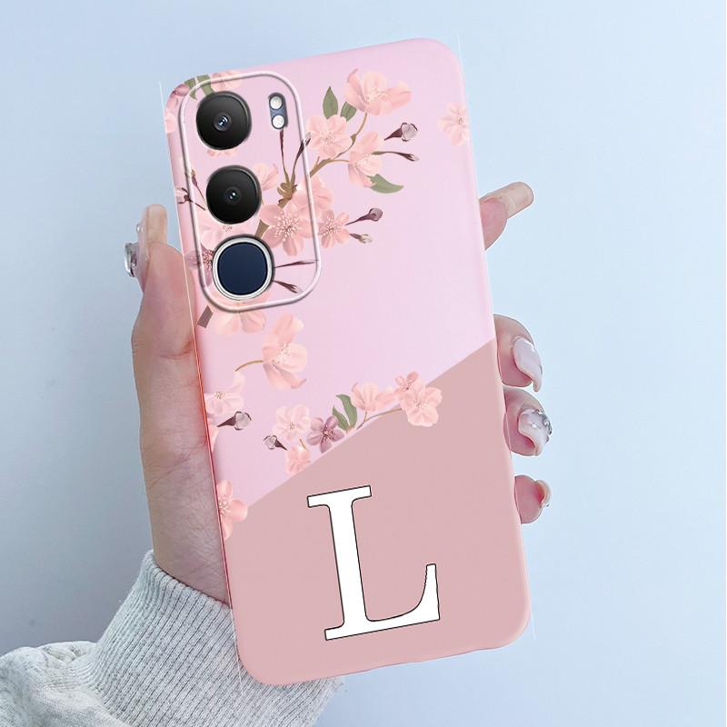 

For Vivo Y19s 4G Phone Case VivoY19s TPU Soft Silicone Back Cover Sweet Printing Flower Cute Letters Protective Casing Vivo Y19s 4G