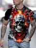 Men's Short-Sleeve T-Shirt, 3D Skull Print Crew Neck T-Shirt, Summer Loose Fit T-Shirt, Hip Hop Men's T-Shirt, Luxury T-Shirt