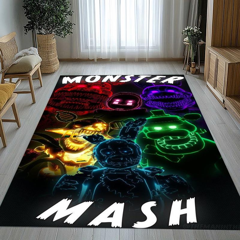 Horror Freddy F-FNAF Spiele Wohnzimmer Rutschfester Teppich Weicher Teppich für Schlafzimmer Kinderzimmer Spielzimmer Sofa, Heimdekoration Fußmatte Geschenk