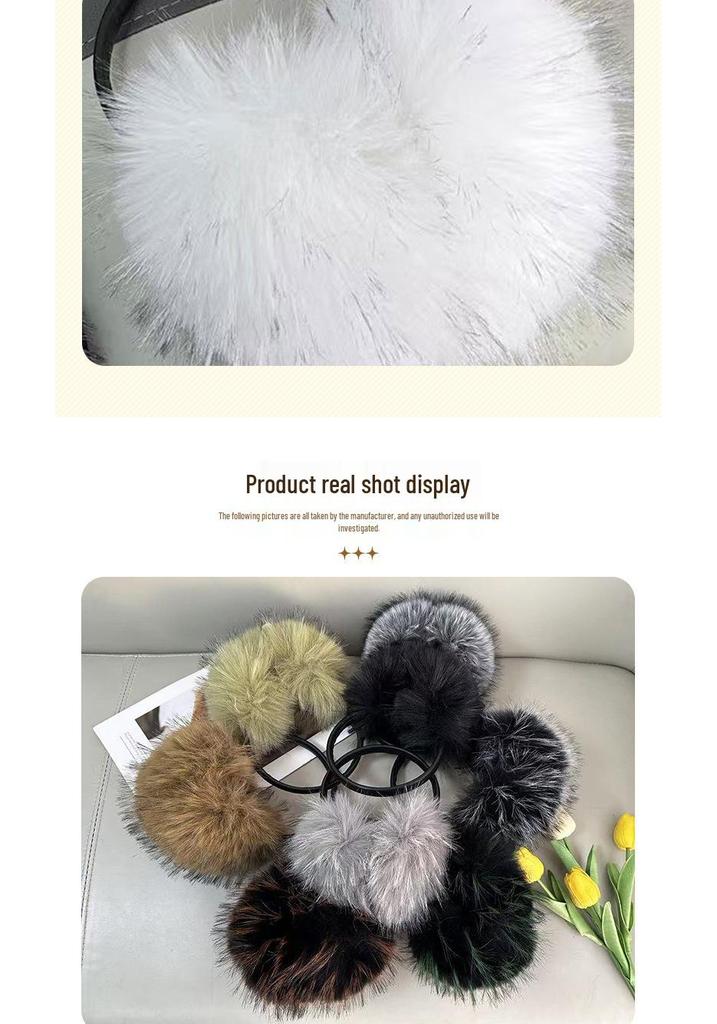 Faux Raccoon Fur Winter Earmuffs - Large Plush Ear Warmers for Cold Protection