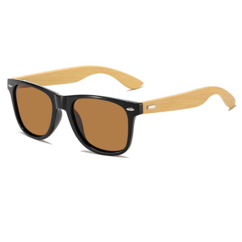 Retra Square Bamboo Legs Frame Glasses Ultra Light Myopia Nerd Spectacles Degree 0 -0.5 -1.0 -2.0 -3.0 -4.0 To -6.0