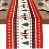 Tablecloth Table Runner Santa Snowman Reindeer Linen Table Cloth for Various Christmas Occasion
